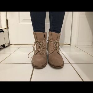 Tan suede boots